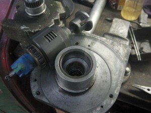 heres the motor side, showing the brake and clutch plates