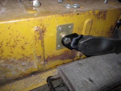 Lower seatbelt anchor was easy through the wheel well, doubler plate, done.
