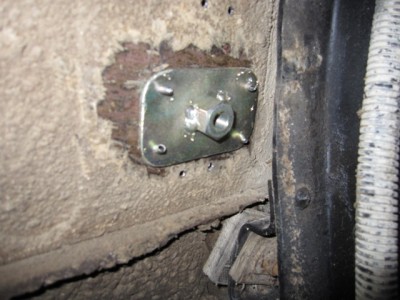 underside view of one of the doubler plates for rear seat mounts...