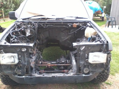 Cutting engine mounts out and gave engine way another waterblast