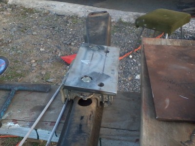 Gear box adaptor (has 20mm packer under that plate and plate is 10mm so 30mm raise all up)