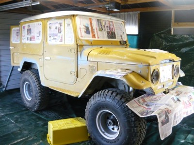 rolled in the temporary paintshop..