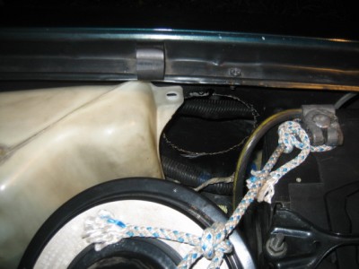 New monster hole in to guard. Sized so I can fit silicone joiner through guard on to 3&quot; snorkel...