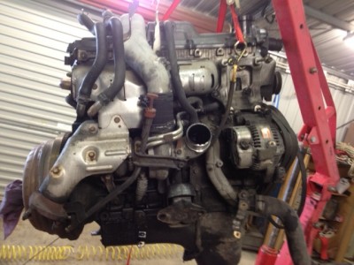 Engine on hoist 2.JPG