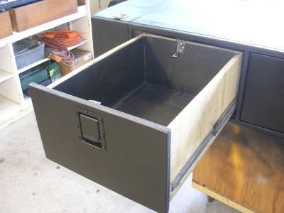 Drawers lined so they are quiet and stuff doesn't slide around
