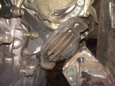 Had to cut left mount closer to engine. now next problem is turbo actuator hits shock mount.