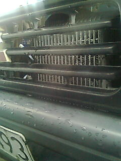the intercooler behind the grill