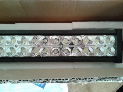 Light bar showing missing screw in LED plate.