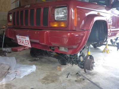 Full frontal nude of steering linkages.