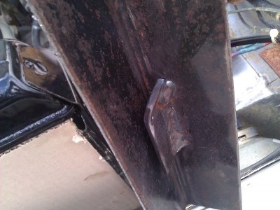 To make the radiator easier to get in the out made a slide in brackett to hold the bottom and a bolt up top