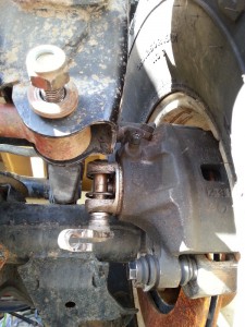 Right caliper on bump stops