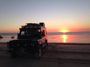 Sunset at Broome, bush fire smoke