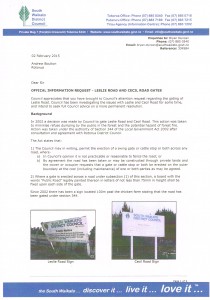 Page one of report from SWDC